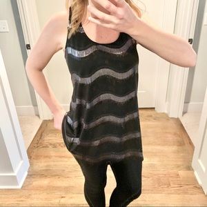 Liz Lange Maternity Black Racerback Tank Sequins